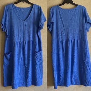 J Jill Blue Short Sleeve Dress